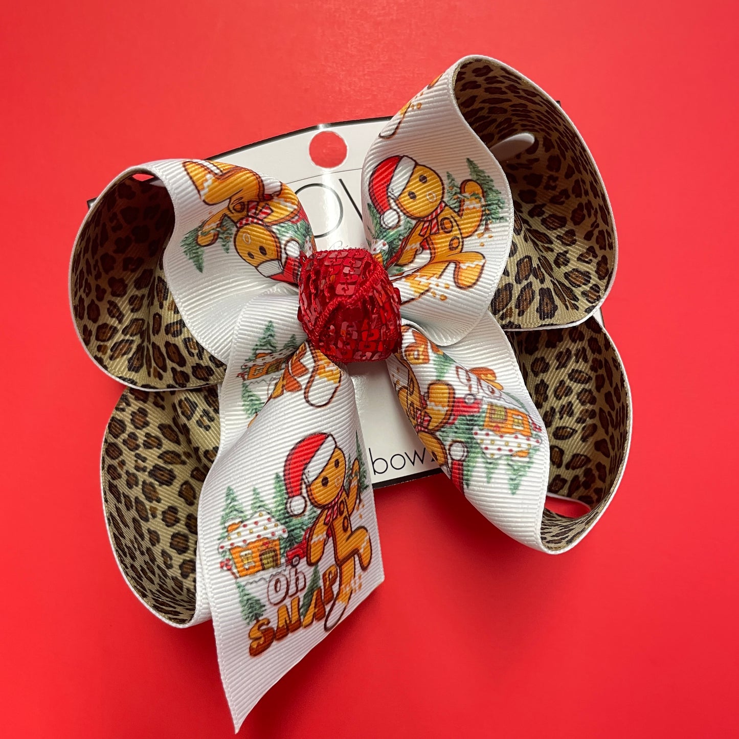 "Oh Snap" Gingerbread Man Christmas  Hairbow & Tee Combo  by iBOWZ
