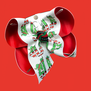 {BOW ONLY} Elf Christmas Monogram Bow ~ Exclusive iBOWZ design~ Perfect for Christmas Time
