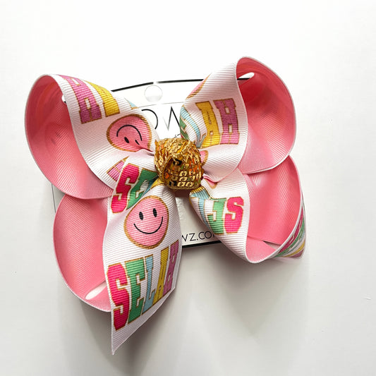 {BOW ONLY} Personalized Faux Patch Name Bow ~ Exclusive iBOWZ design~ Perfect for Every Day