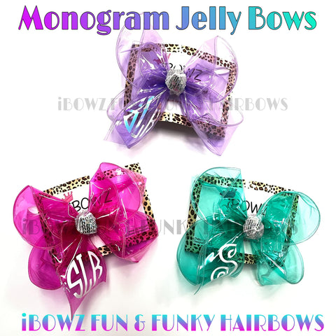 Monogram Large & XLG Jelly Bow  ~ Monogram Personalized Waterproof Jelly Fun