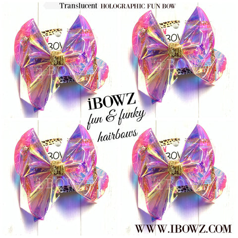 New Translucent Holographic  Jelly Fun Waterproof POOL Hairbow by  iBOWZ ~ Only at iBOWZ