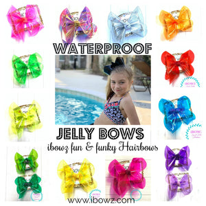 Holographic Color Only - Pool + Waterproof Jelly Hair bows ~ Holographic Bow Only  - Waterproof Jelly Fun iBOWZ~ iBOWZ Fun & Funky Hairbows