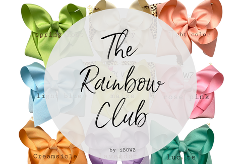 The Rainbow Club ~ 9 Solid basic bows  ~ iBOWZ Fun & Funky Hairbows