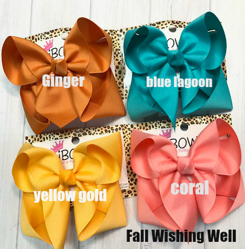Fall Wishing Well Bundle  | Ginger | Blue lagoon | Yellow gold | Coral Solid Color hairbows