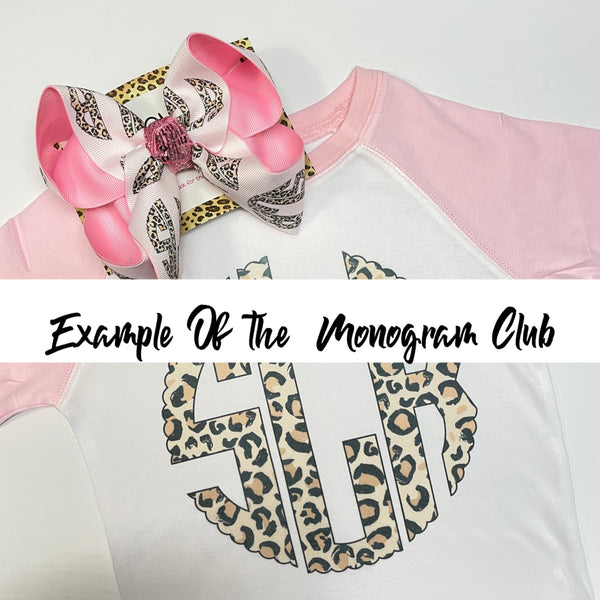 The Monogram Club ~ Monogrammed Hairbow & Tee Every Month ~ Exclusive iBOWZ design